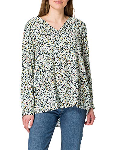 TOM TAILOR Damski Wzorzysta bluzka z dekoltem w serek 1024058, 25990 - Navy Burred Floral Design, 38