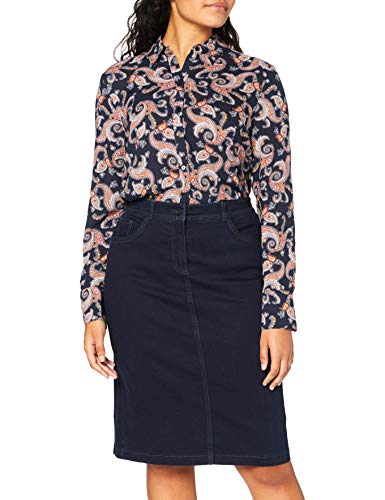 GERRY WEBER Damska spódnica plisowana o średniej długości, niebieski (Dark Blue Denim), S