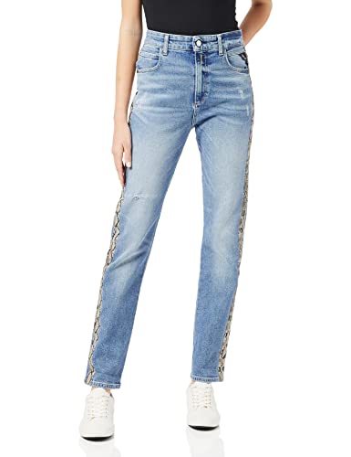 Replay Jeansy damskie Slim Neneh, Niebieski Light Blue 10, 27W x 32L