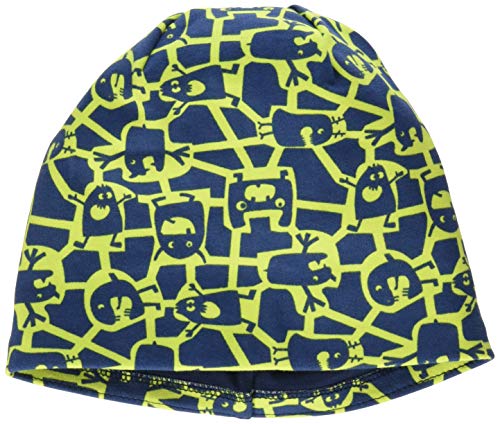 Sterntaler Czapka Slouch Beanie dla chłopców z uroczymi motywami potworów i geometrycznymi kształtami, morski, 47 cm