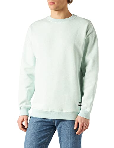 Urban Classics Męska bluza Basic Melange Crew, sweter o wyglądzie melanżu, dla mężczyzn, w 2 kolorach, rozmiary S - XXL, Aqua Melange, S
