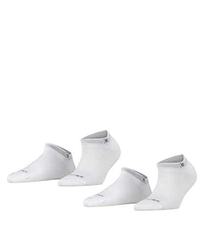 Burlington Kobiety Skarpety do trampek Everyday Sneaker 2-Pack W SN Bawełna krótkie jednokolorowe 2 Pak, Biały (White 2000), 36-41