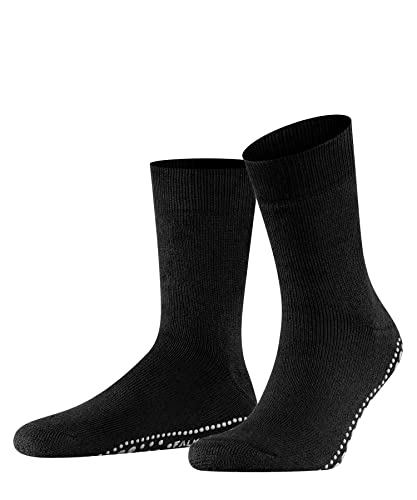 FALKE Mężczyźni Kapcie Homepads M HP Bawełna, Wełna Merynosa z wypustkami na podeszwie 1 Para, Czarny (Black 3000), 35-38