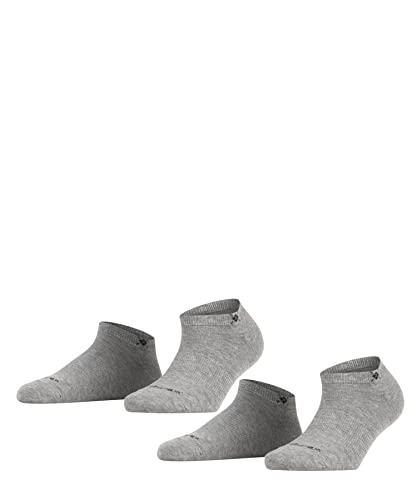Burlington Kobiety Skarpety do trampek Everyday Sneaker 2-Pack W SN Bawełna krótkie jednokolorowe 2 Pak, Szary (Light Grey 3400), 36-41