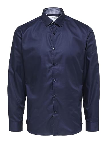 SELECTED HOMME Shdonenew-Mark koszulka męska Ls Noos koszula biznesowa, Niebieski (Navy Blazer), S