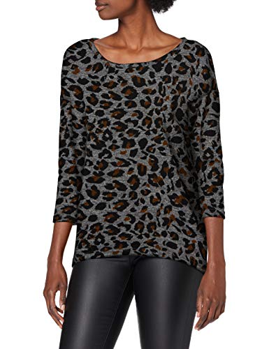 ONLY T-shirt damski, Dark Grey Melange/Aop: camil, M