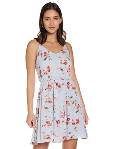 ONLY Sukienka damska bez rękawów nadruk kwiatowy, Cashmere Blue/Aop:rose Flowers, 38