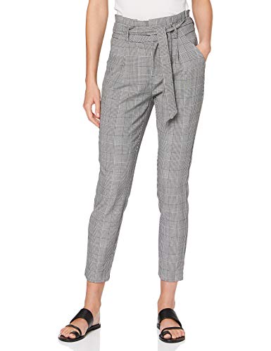 VERO MODA Vmeva Hr Loose Paperbag Check Pant Noos spodnie damskie, szary, L