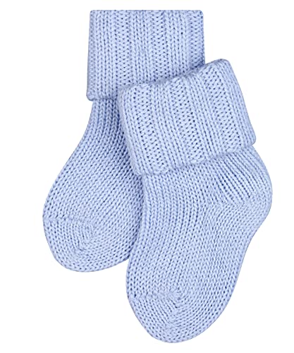 FALKE Uniseks - niemowlęta Skarpety Flausch B SO Bawełna, Wełna Merynosa jednokolorowe 1 Para, Niebieski (Crystal Blue 6290), 80-92 (12-18 miesiące)