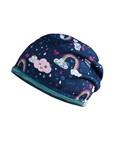 maximo Dziewczęca czapka beanie, atramentowo-biały-tęcza, 49 cm