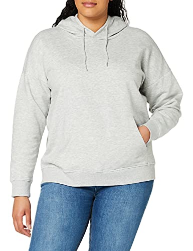 ONLY Damska bluza z kapturem, jednokolorowa, jasnoszary melanżowy, XS