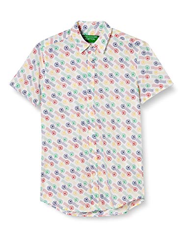 United Colors of Benetton koszula męska camicia, Multicolor Stamps Aop 95z, L