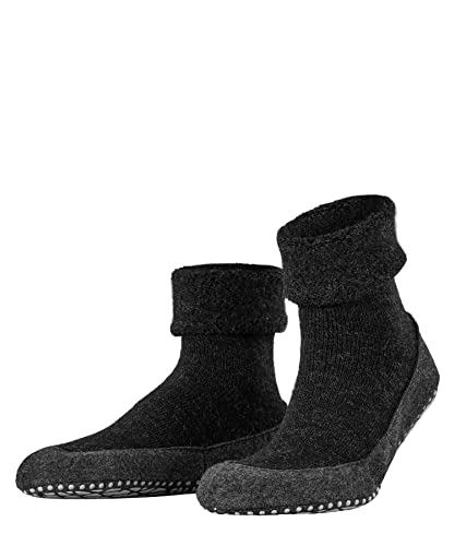FALKE Mężczyźni Kapcie Cosyshoe M HP Wełna Merynosa z wypustkami na podeszwie 1 Para, Szary (Anthracite Melange 3080), 45-46