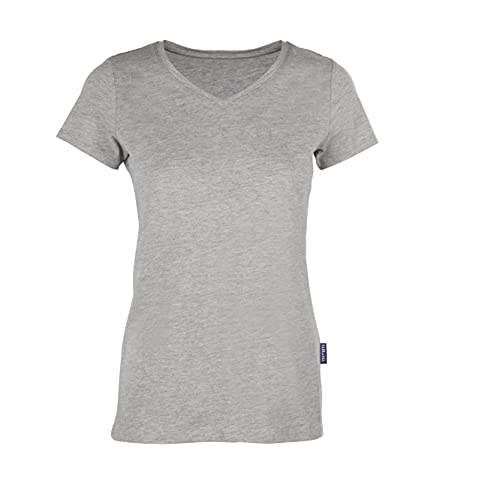 HRM Damska Luxury V-Neck Tee I Premium T-Shirt damski dekolt w serek ze 100% bawełny ekologicznej I Basic Shirt damska koszulka nadaje się do prania w temperaturze do 60°C I wysokiej jakości i