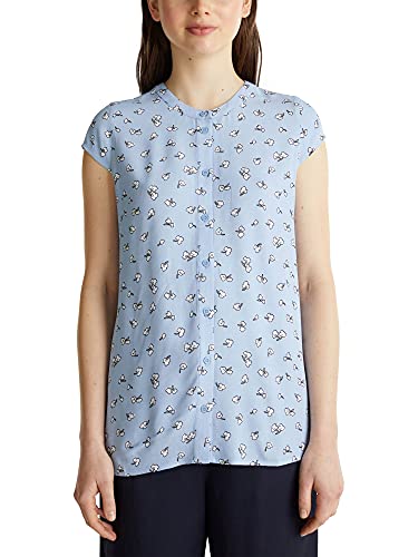 ESPRIT Bluzka z Lenzing™ Ecovero™, 443/Light Blue 4, 38