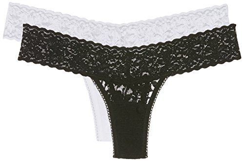 Sylvie Flirty Lingerie Damskie stringi AKI (2 sztuki), czarno-biały, jeden rozmiar