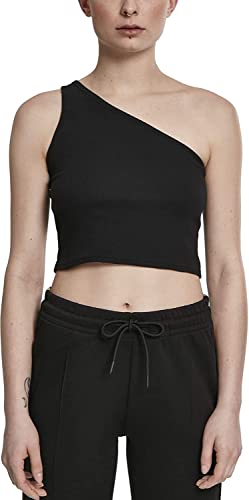 Urban Classics Damski top damski Cropped asymetryczny sportowy tank top, krótki krój, dostępny w 4 kolorach, rozmiary XS - 5XL, czarny (Black 00007), M