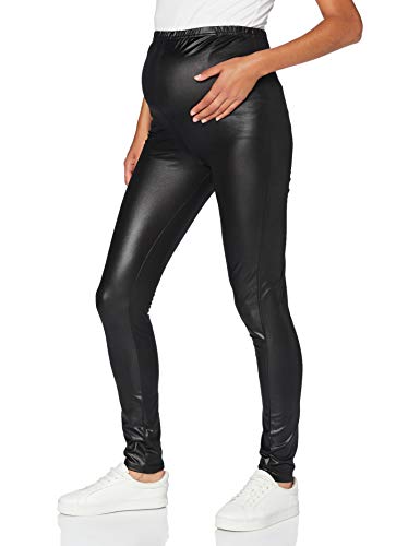 MAMALICIOUS Mama Licious damskie legginsy ciążowe MLTESSA BESCHICTETE, czarny, M