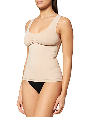 belly cloud Damski top modelujący figurę Paisley, beżowy (Haut 815), L