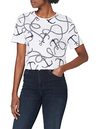 Lee Cooper Damska koszulka z nadrukiem, w paski, w paski - niebieski, M