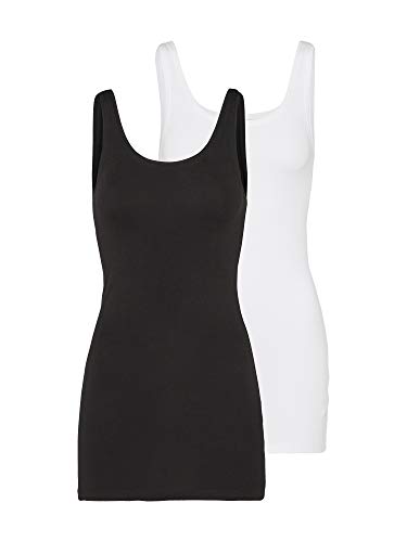 Only Onllive Love New Long Tank Top 2pk Noos Damski Tank Top, Wielokolorowy, L