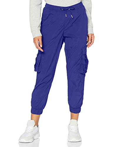 Urban Classics Damskie spodnie damskie z wysokim stanem, z nylonu typu cargo z naszytymi kieszeniami w wielu kolorach, rozmiary XS - 5XL, purpurowy, M