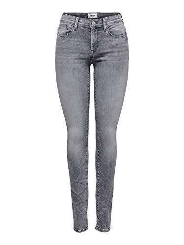 ONLY Damskie spodnie jeansowe Shape Rurka wąskie nogawki Slim-Fit, szary denim, 32W / 30L