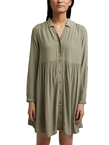 ESPRIT Sukienka z LENZING™ ECOVERO™, Light Khaki, 36 PL