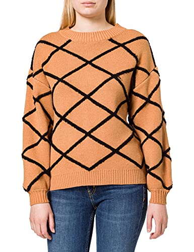 ICHI Ihfilia Ls sweter damski, Brązowy (Mlg Biscuit 12208), XL