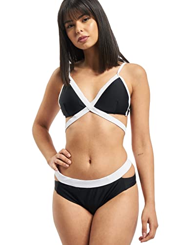 Urban Classics Damskie bikini Contrast bikini damskie, dwuczęściowy kostium kąpielowy dla kobiet, dostępny w 2 kolorach, rozmiary XS - XL, czarny (Black/White 00826), XL