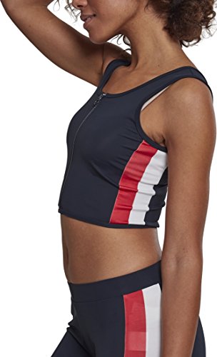 Urban Classics Damska bluza z suwakiem na zamek błyskawiczny, wielokolorowy (Navy/Fire Red/White 01224), S