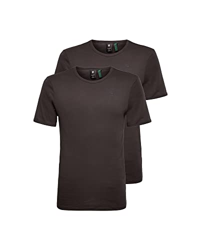 G-STAR RAW Męski T-shirt Basic Slim 2-pak, Czarny (Black D07205-124-990), S