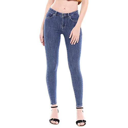 ONLY Dżinsy damskie typu skinny fit ONLPower Mid Push-up, niebieski (Dark Blue Denim), S x 32L