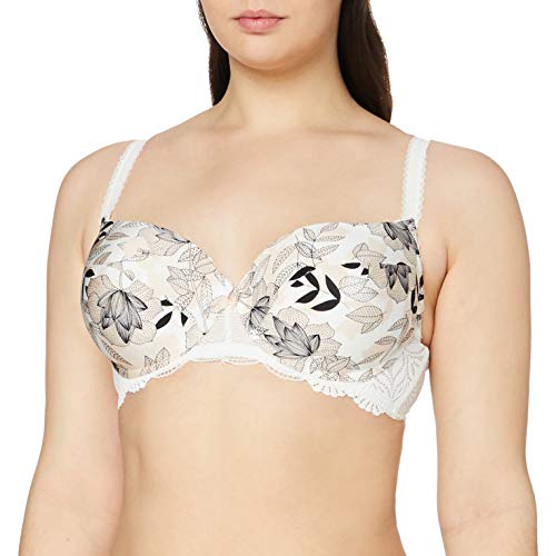 Sans Complexe Damski biustonosz z fiszbinami, Imprime Floral Ivoire, 90E