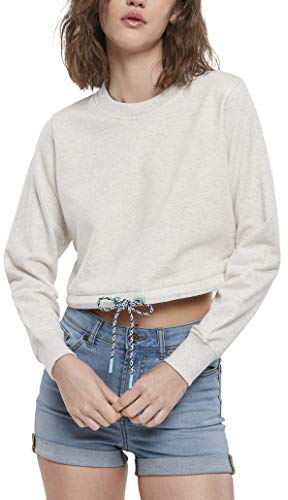 Urban Classics Damska bluza oversized Cropped Crewneck, jasnoszary, L