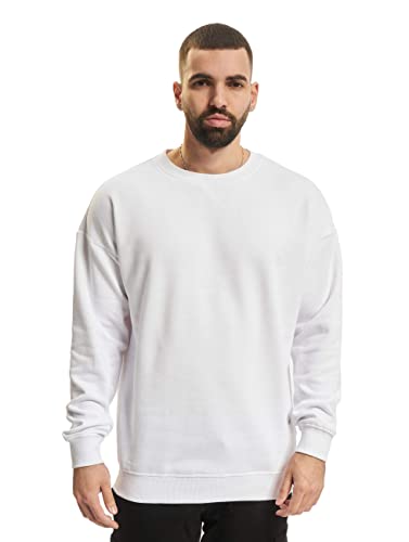 Urban Classics Męska bluza dresowa z okrągłym dekoltem, sweter z szerokimi ściągaczami dla mężczyzn w wielu kolorach, rozmiary XS-5XL, biały, XS