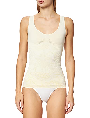 belly cloud Damski top modelujący figurę Paisley, kość słoniowa (szampan 194), XL
