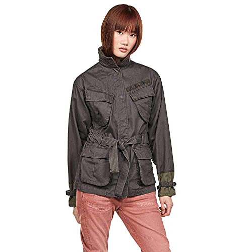 G-STAR RAW Damska kurtka polowa z paskiem z dłutem, Szary (Asfalt 995), XS
