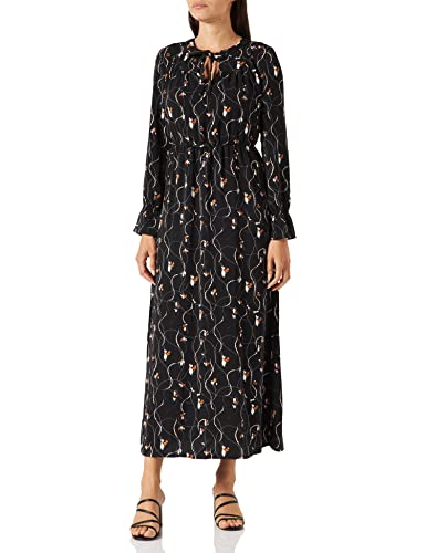 VERO MODA Sukienka damska Vmgalice Ls Ankle Dress WVN, czarny, XS