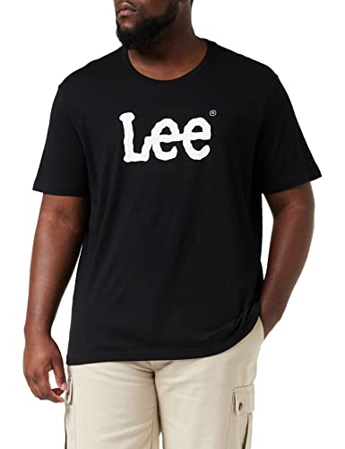 Lee Męski T-shirt z logo Wobbly, czarny (Black 01), S