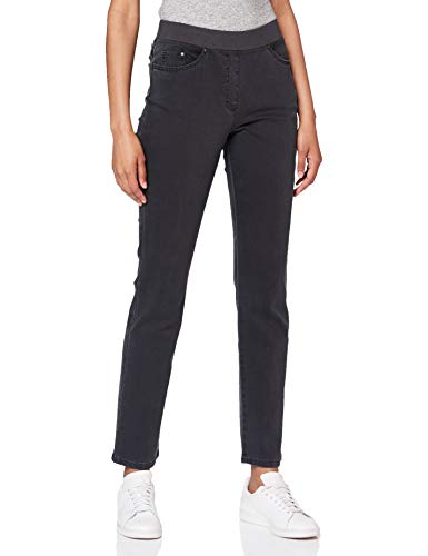 RAPHAELA by BRAX Damskie spodnie jeansowe o kroju slim fit, styl Pamina stretch z gumowym ściągaczem, anthra, 45W / 32L
