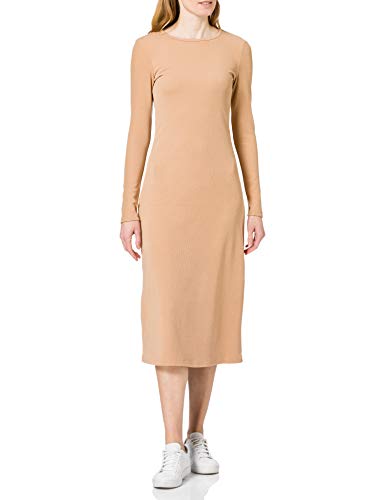 YAS Damska sukienka Yaszully Ls Midi Dress-Ma, Tan, XS