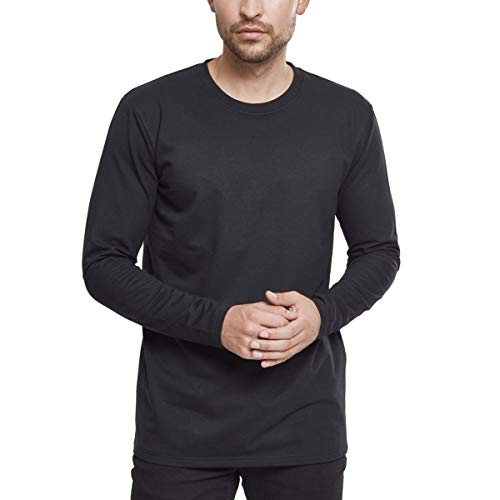 Urban Classics Męska koszulka z długim rękawem frotte, Czarny (czarny 0007), 3XL