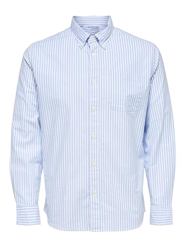 SELECTED HOMME Koszula męska z bawełny organicznej Oxford, Skyway, XL