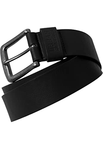 Urban Classics Uniseks Leather Imitation Belt Pasek, Czarny (Czarny 7), XL (130 cm Długości)
