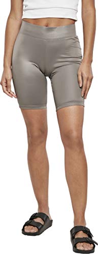 Urban Classics Damskie spodnie kolarskie z imitacją skóry Cycle Shorts, do kolan, legginsy dla kobiet w 3 modnych wariantach kolorystycznych, rozmiary XS - 5XL, asfaltowy, L