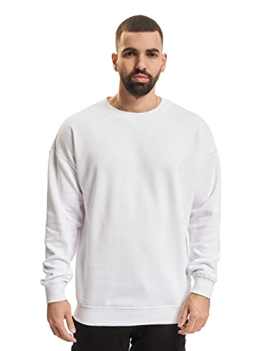 Urban Classics Męska bluza dresowa z okrągłym dekoltem, sweter z szerokimi ściągaczami dla mężczyzn w wielu kolorach, rozmiary XS-5XL, biały, 3XL