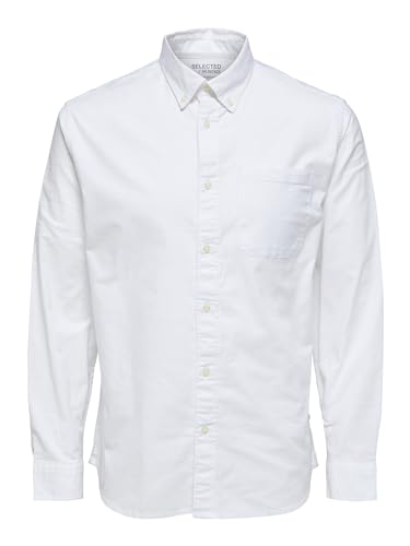 SELECTED HOMME Koszula męska z bawełny organicznej Oxford, biały, L