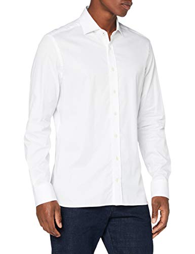 Hackett London Męska koszula w kropki, 800 biały, S