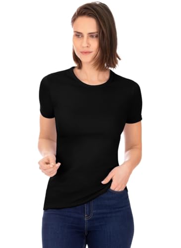 Trigema T-shirt damski z bawełny/elastanu, czarny, XL